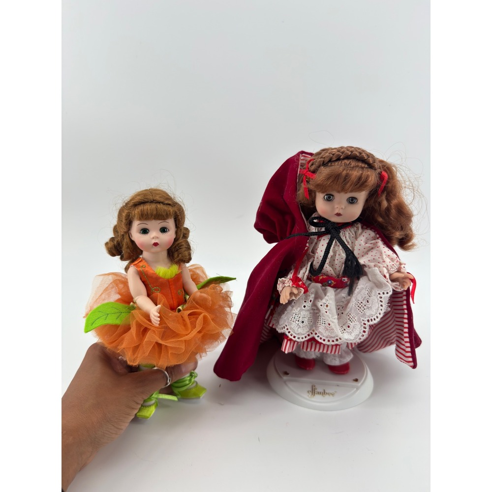 Vintage Effanbee Storybook Dolls Little Red Riding Hood & Orange FlowerFairy1988